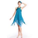 Buy cheap Sequins Halter Neck Lyrical Dance Wear Dress Two Layers Dance Costumes Back from wholesalers