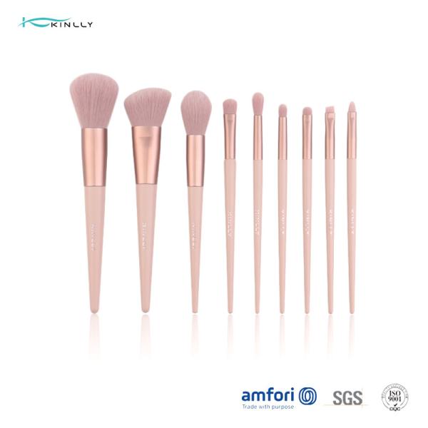 Buy cheap Poly Bag Light Pink 9pcs Travel Makeup Brush Set from wholesalers