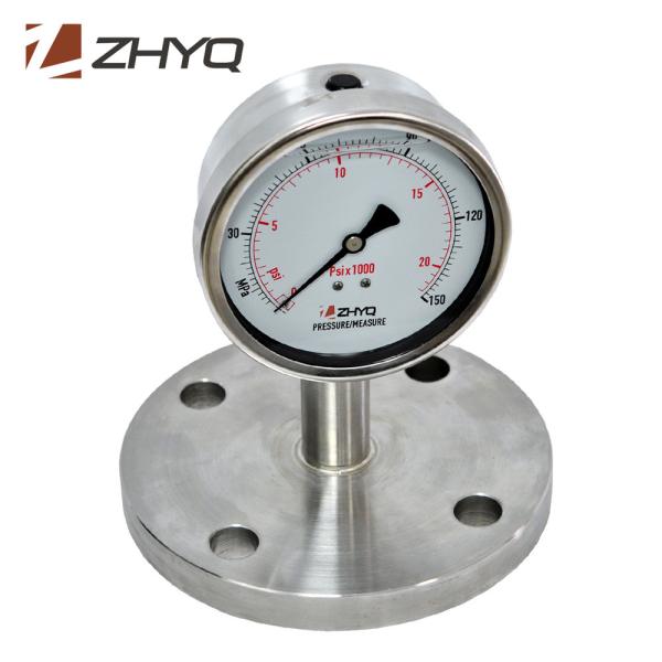 Buy cheap Milk Juice Medicine Diaphragm Type Pressure Gauge Flange Mounting High Reliability from wholesalers
