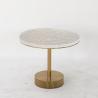 Buy cheap Living Room Round Small Stainless Steel End Table With Brushed Gold Thick Acrylic Top Metal Base from wholesalers