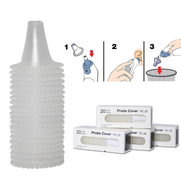FDA Disposable Ear Thermometer Probe Covers Latex Free Transparent
