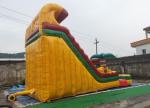 Fun Pvc Tarpaulin Home Wet Yard Inflatable Water Slide Yellow Color