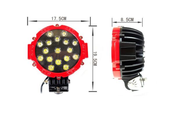 Buy cheap Three Housing Color Balck/Yellow/Red 51W 3800LM 6000K 17 Pieces Epistar LED 7 Inch LED Work Light from wholesalers