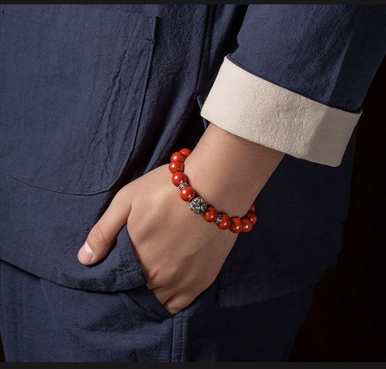 Feng Shui Bracelet For Women Lady Cinnabar Jade Gourd Bracelet Wealth Luck And Protection Red Cinnabar Beads With Gold Gourd Charm For Birthdays