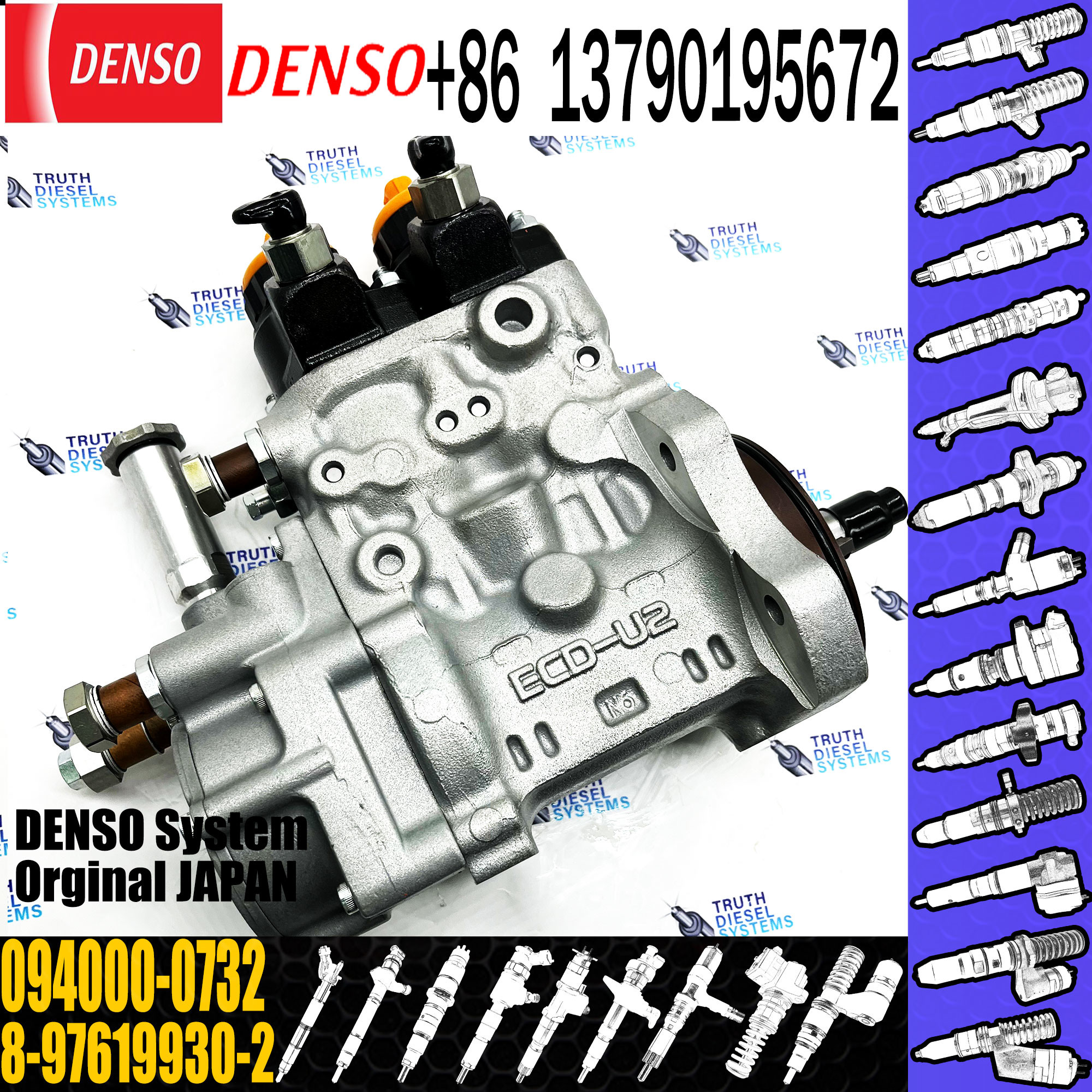High quality HP0 Common Rail Fuel Injection Pump 094000-0730 094000-0732 for 8-97619930-2 hot sale