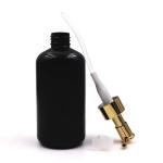 Plastic Cosmetic Bottles Lotion Pump Bottle with Gold Lid Round Shoulder Bottle