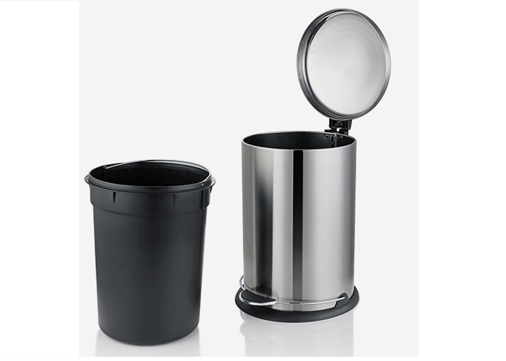 Anti Rust 30L Round Fingerprint Proof Trash Can
