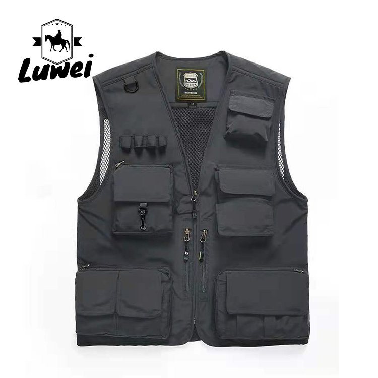 Summer Multiple Pockets Tactics Mesh Slim Utility Oversize Utility Outdoor Fishing Male Dress Sleeveless Hunting Vests for Men