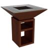 Buy cheap Outdoor Kitchen Tall Base Square Corten Steel Wood Burning Fire Pit Grill from wholesalers
