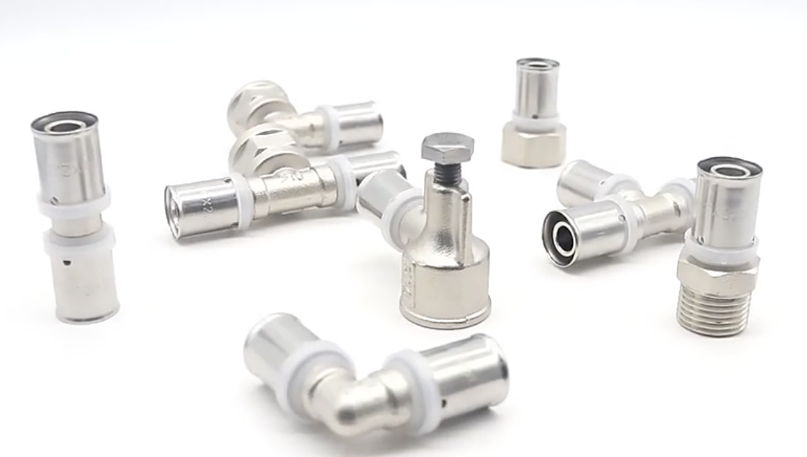CHROME PLATE Brass Fitting For Water Press Fitting Tee Straight Elbow U Brass Gas Fitting U Connector Fitting