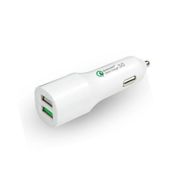 Qualcomm Dual Usb Cell Phone Car Charger , Usb Auto Charger Adapter Enough