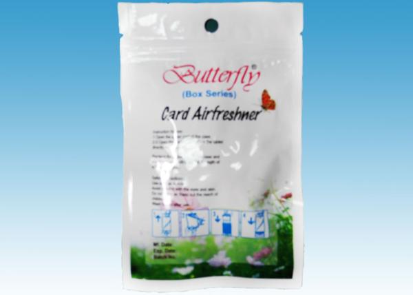 Buy cheap Airfreshener Cosmetic Packaging Bags Gravure Printing With Hanging Hole / Zipper from wholesalers