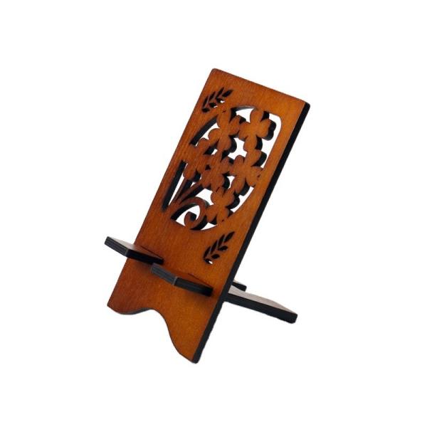 Buy cheap Exquisite carved wooden mobile phone holder cell phone stand from wholesalers