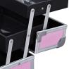 Buy cheap Portable Mini Makeup Vanity Case Organizer Box With Mirror 2 Trays Pink from wholesalers