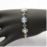 Buy cheap 925 Silver 5x7mm Created Blue Topaz Cubic Zircon Link Tennis Bracelet (H11) from wholesalers