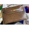 Buy cheap 22cm Crocodile Leather Handbags , Tobacco Leather Square Bag from wholesalers