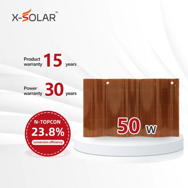 Buy cheap 50 Watt Curved Solar Roof Tiles Photovoltaic Solar Module Tiles High Efficiency from wholesalers