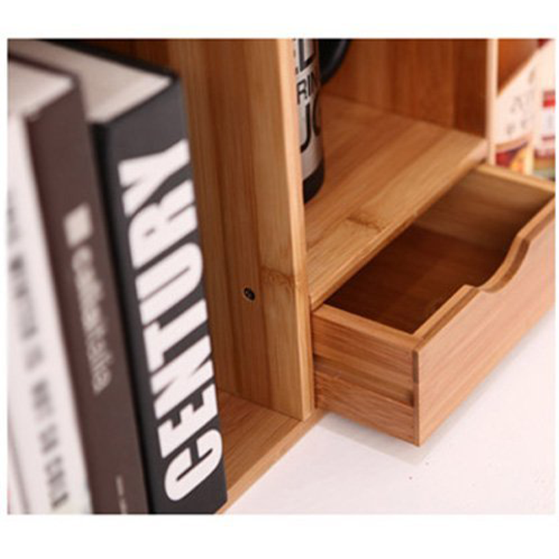 Rectangle BAMBOO File Stand Holder Desktop Bookcase for Multipurpose and Durable Needs