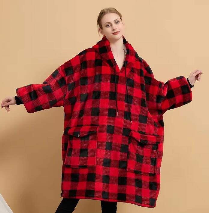 Custom Giant Pocket One Size Fits Ladies Oversized Hoodie Blanket All Printed Design