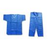 Buy cheap 3XL Dark Blue SMS Disposable Scrub Suit With Short Sleeve from wholesalers