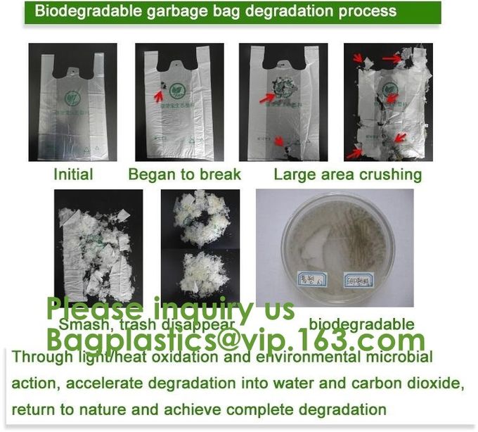 Manufacture 100% biodegradable Home compost or OK compost Durable Supermarket food waste garbage bags, bagease, package