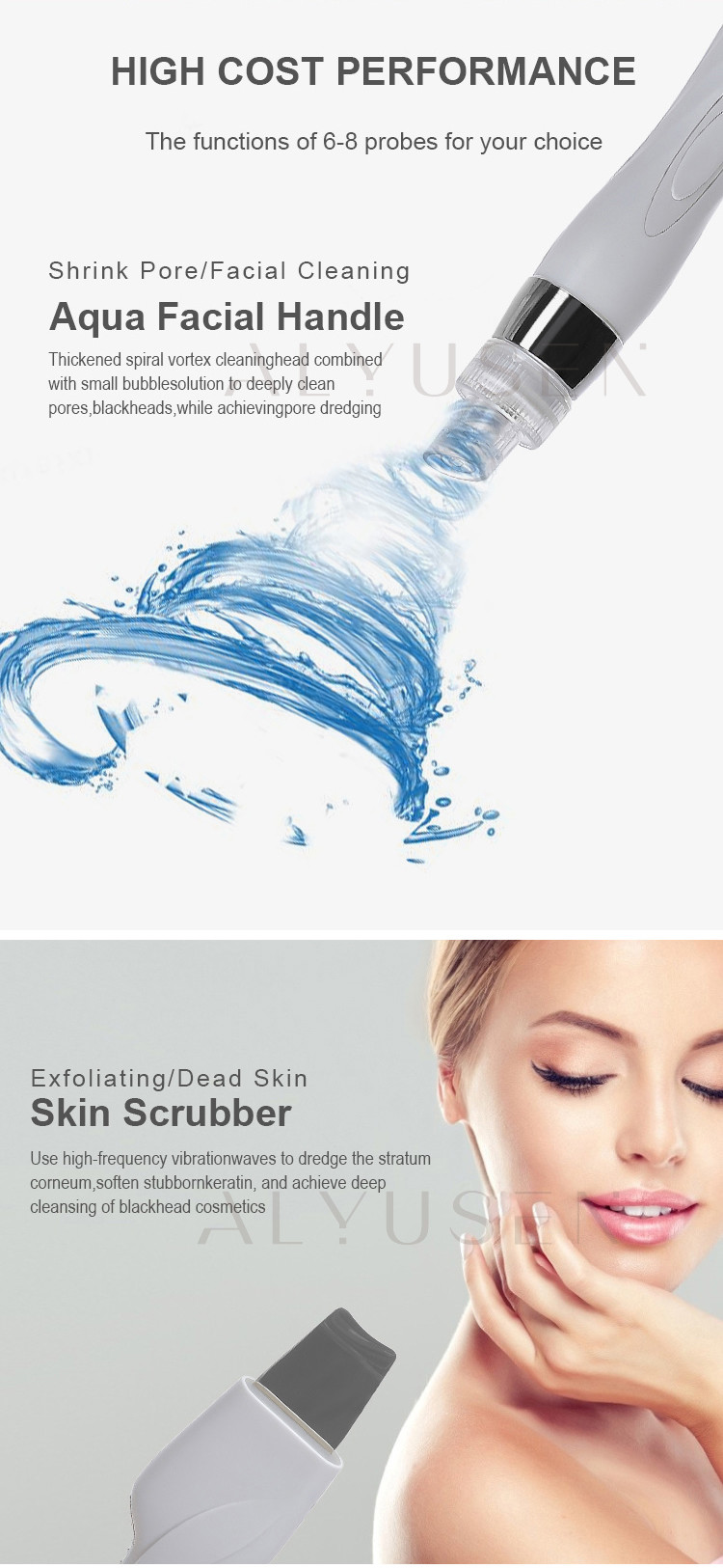 Small H2O2 Hydrafacial Machine , Facial Aqua Bubble Hydro Dermabrasion Machine