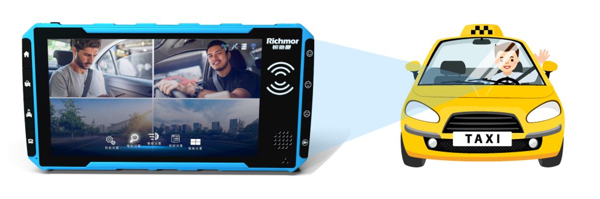 Android 7" Touch Screen Mobile DVR System With Face Recognition For Taxi CCTV System