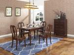 Rubber Wood Home dining room furniture Long and round dining table with 4/6
