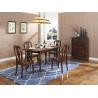 Buy cheap Rubber Wood Home dining room furniture Long and round dining table with 4/6 people Chair can by Upholstered cushion seat from wholesalers
