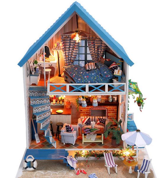 Buy cheap Dollhouse, DIY Lights plush House, Wooden Model, Luxury villas, Seaview, building model from wholesalers