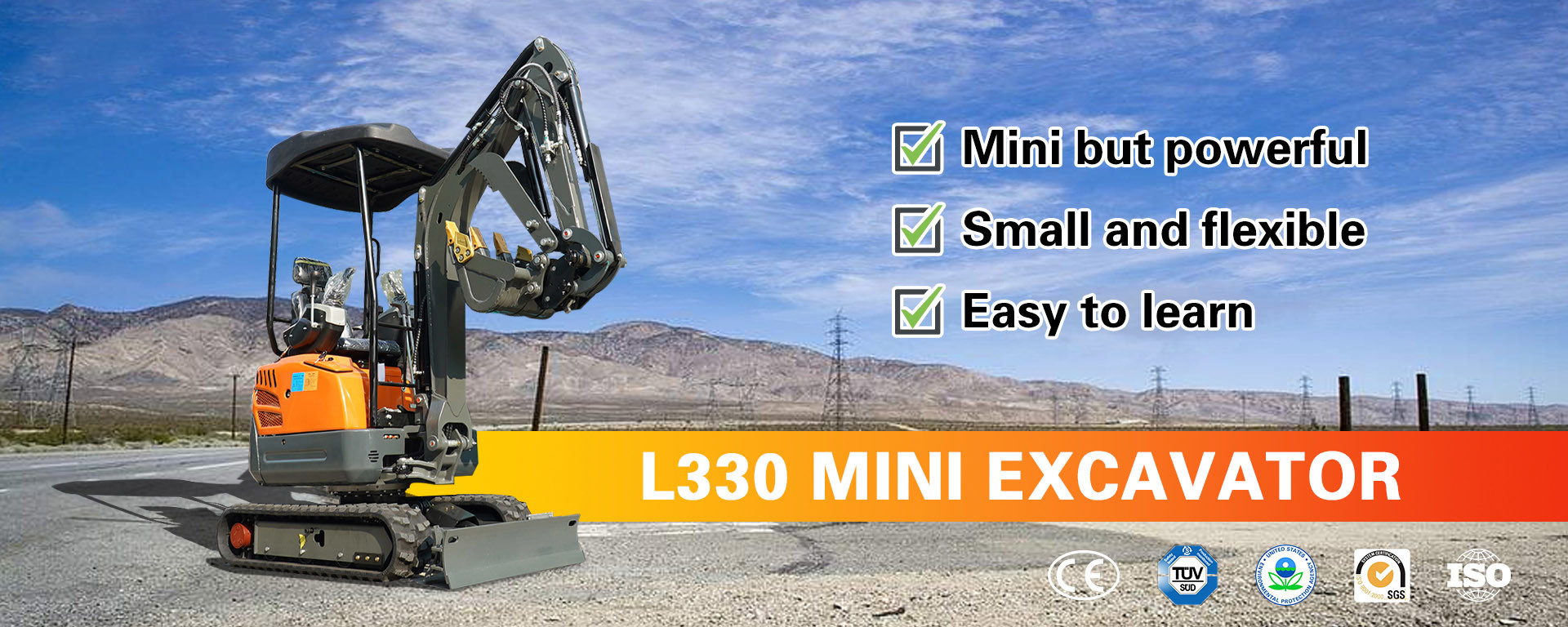 TUV Crawler Excavator 1500mm Small Mini Excavator Easy To Clean