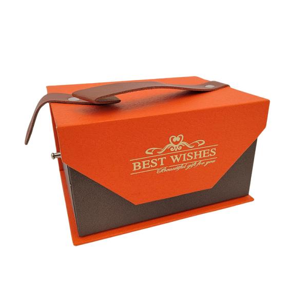 Buy cheap Packaging Luxury Gift Box Velvet Custom Logo With Leather Handle from wholesalers