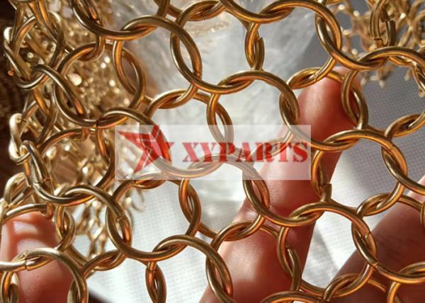 Buy cheap 1.2*10mm Copper Chainmail Mesh Metal Ring Curtain from wholesalers
