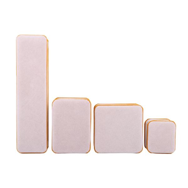 Custom Apricot Color Velvet Jewelry Packaging Box for Double Layer and 6*5.5*5cm