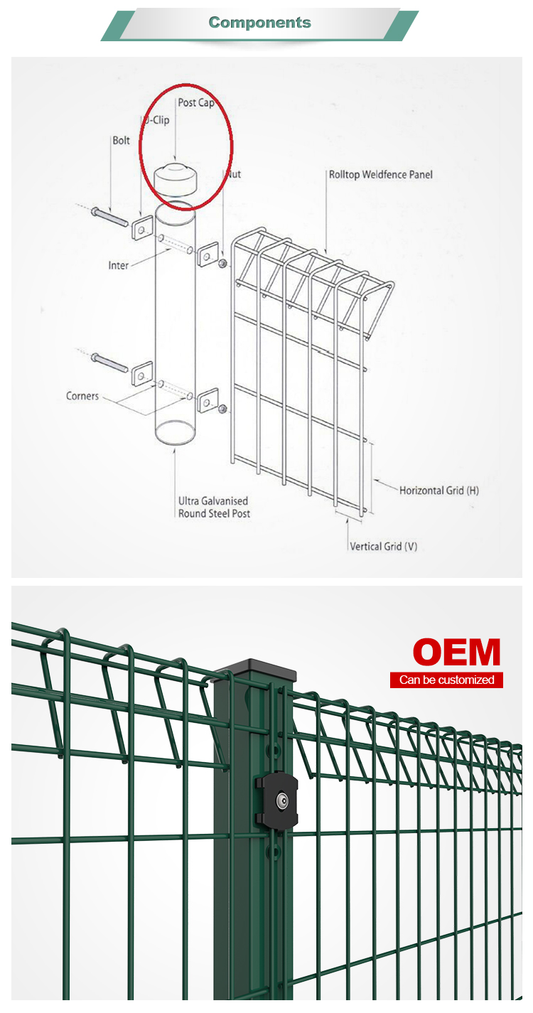 BRC wire mesh fence panel roll top fence for sale