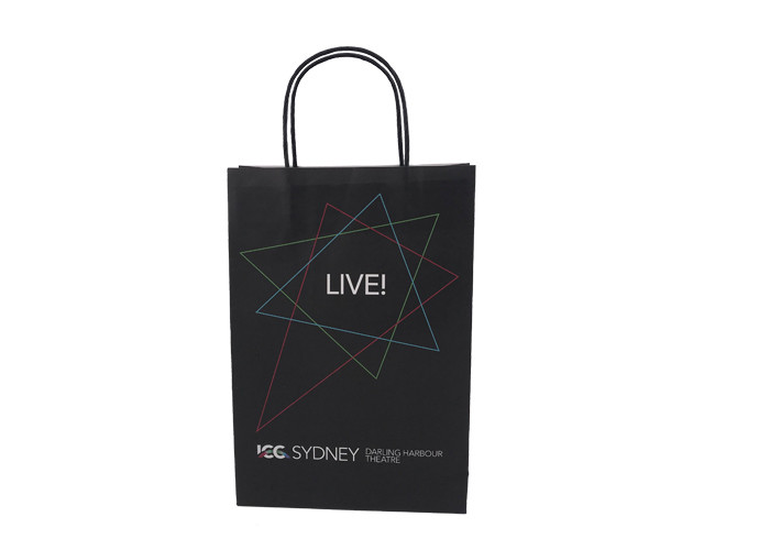 Black Protective Biodegradable Paper Packaging Bags Professional Design
