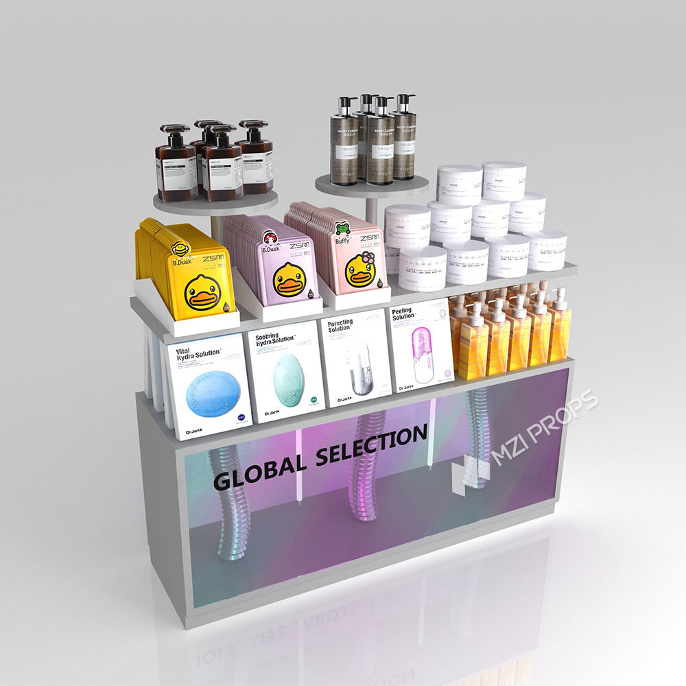 GDR05-JC09-B Beauty Display Rack with 3mm Granular Semi-Transparent Acrylic and Enhanced Visual Appeal for Fashion Boutique