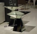 Modern Mirror Tables Furniture Steel Base Living Room Mirrored Accent Table