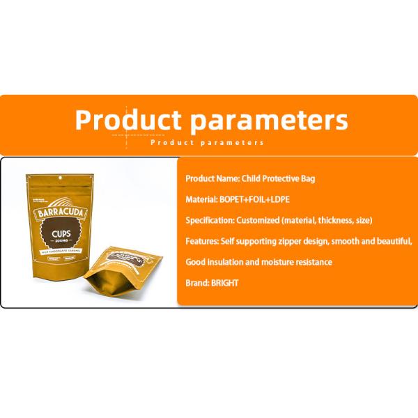 Child Resistant Tobacco Packaging Bag: Secure and Moisture-Proof Aluminized Composite Zipper Bag