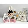 Buy cheap DIY drawing Japanese cartoon cute cat canvas bag Wave dot milk tea handbag carrying hand pull bag logo words from wholesalers