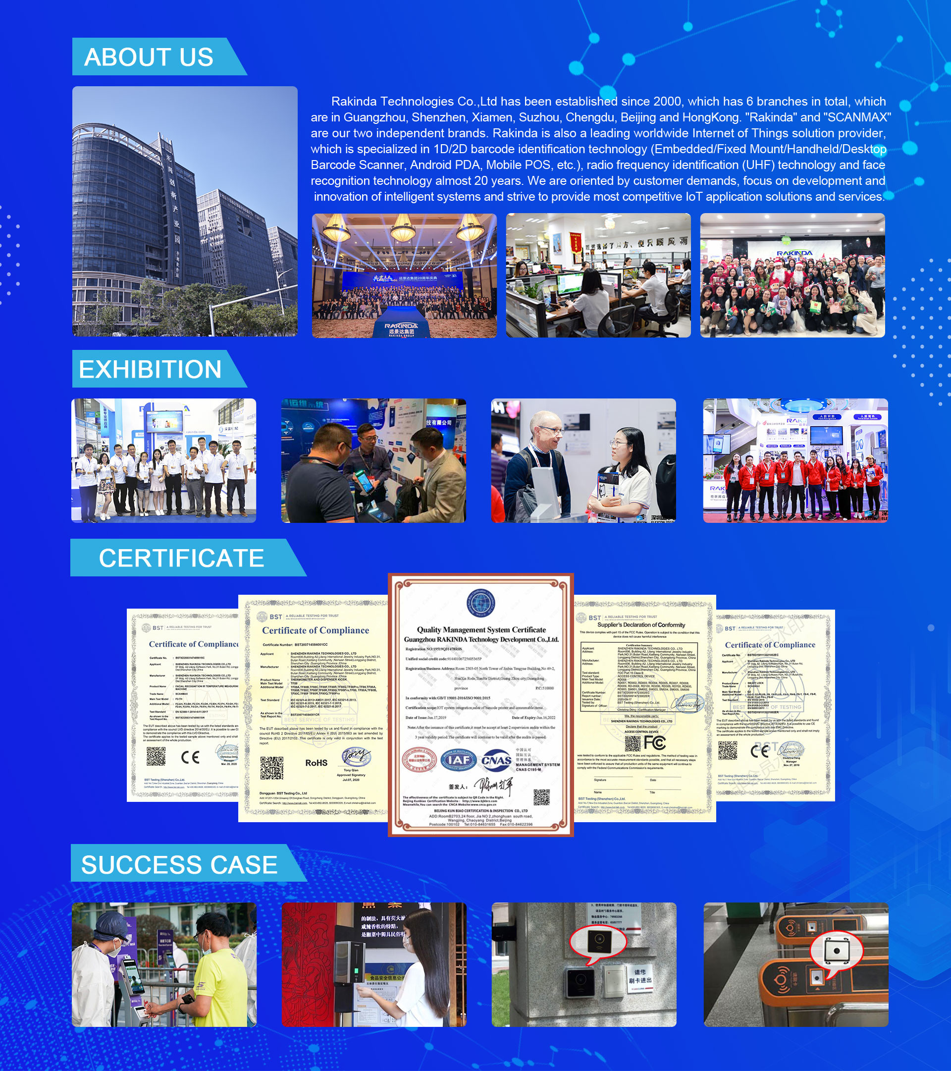 RFID 2D QR Weigand RJ45 TCP IP Access Control System For Office GYM