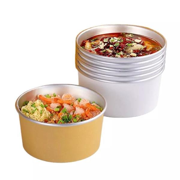 Buy cheap 1235ml Aluminum Foil Paper Bowl With Lid Insulated Leak Proof Paper Bowl from wholesalers