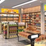 Wooden Supermarket Display Racks TGL OEM Powder Coating Surface