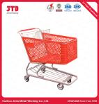 180L Plastic Trolley Basket ISO9001 Grocery Shopping Cart With Wheels