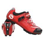 Microfiber Upper Bright Cycling Shoes Red And Black Color Low Wind Resistance