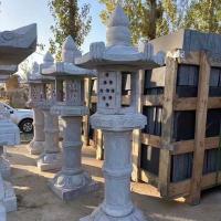 Buy cheap Marble Grey Outdoor Stone Lantern Japanese Garden Natural Surface product