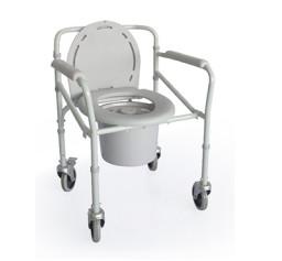 Quality Bedpan Castor Folding Toilet Chair , Aluminum Portable Shower Commode Chair for sale