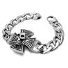Buy cheap Gothic Skull Cross Stainless Steel Id Bracelet for Men Vintage Old Metal Finishing (JCE456) from wholesalers