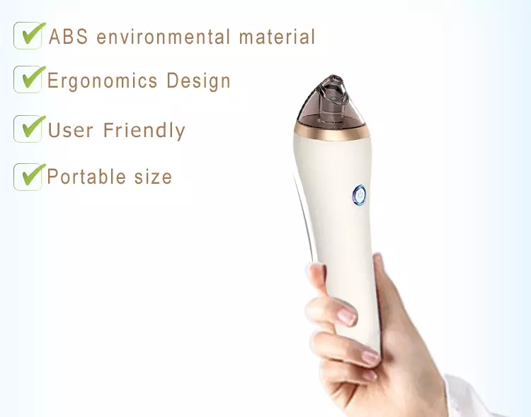 RoHS Black Oval Head Pimple Remover Machine Blackheads Vacuum Machine