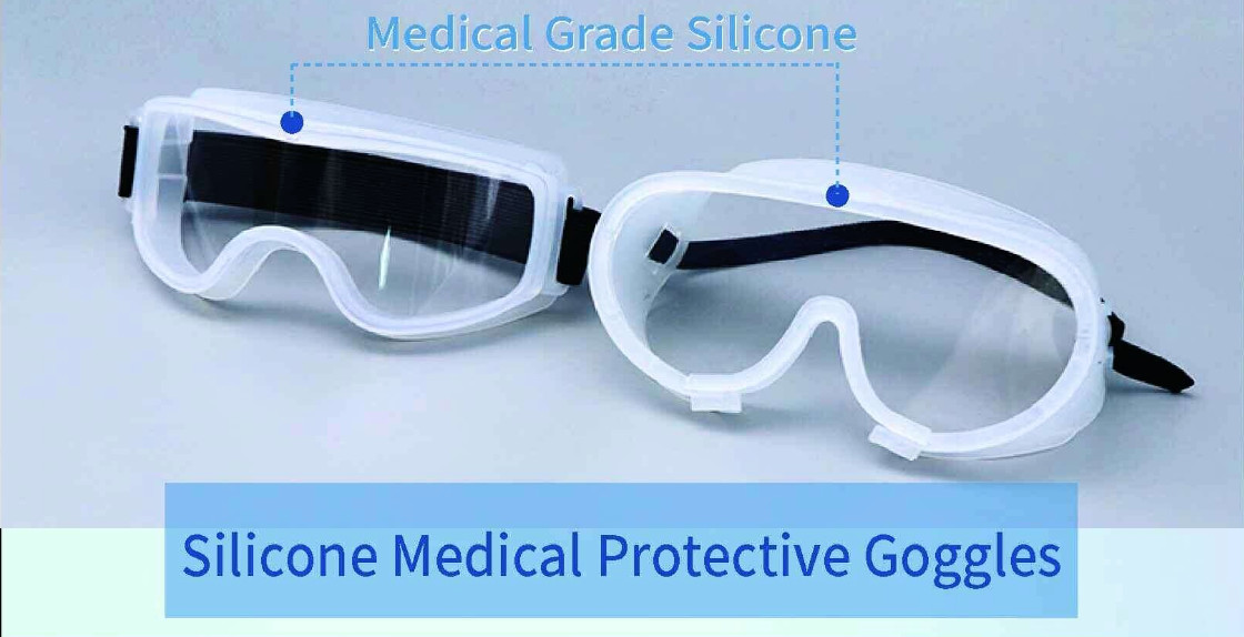 New Model Antifog Visor Vented Safety Silicone Protective Transparent Medical Goggles
